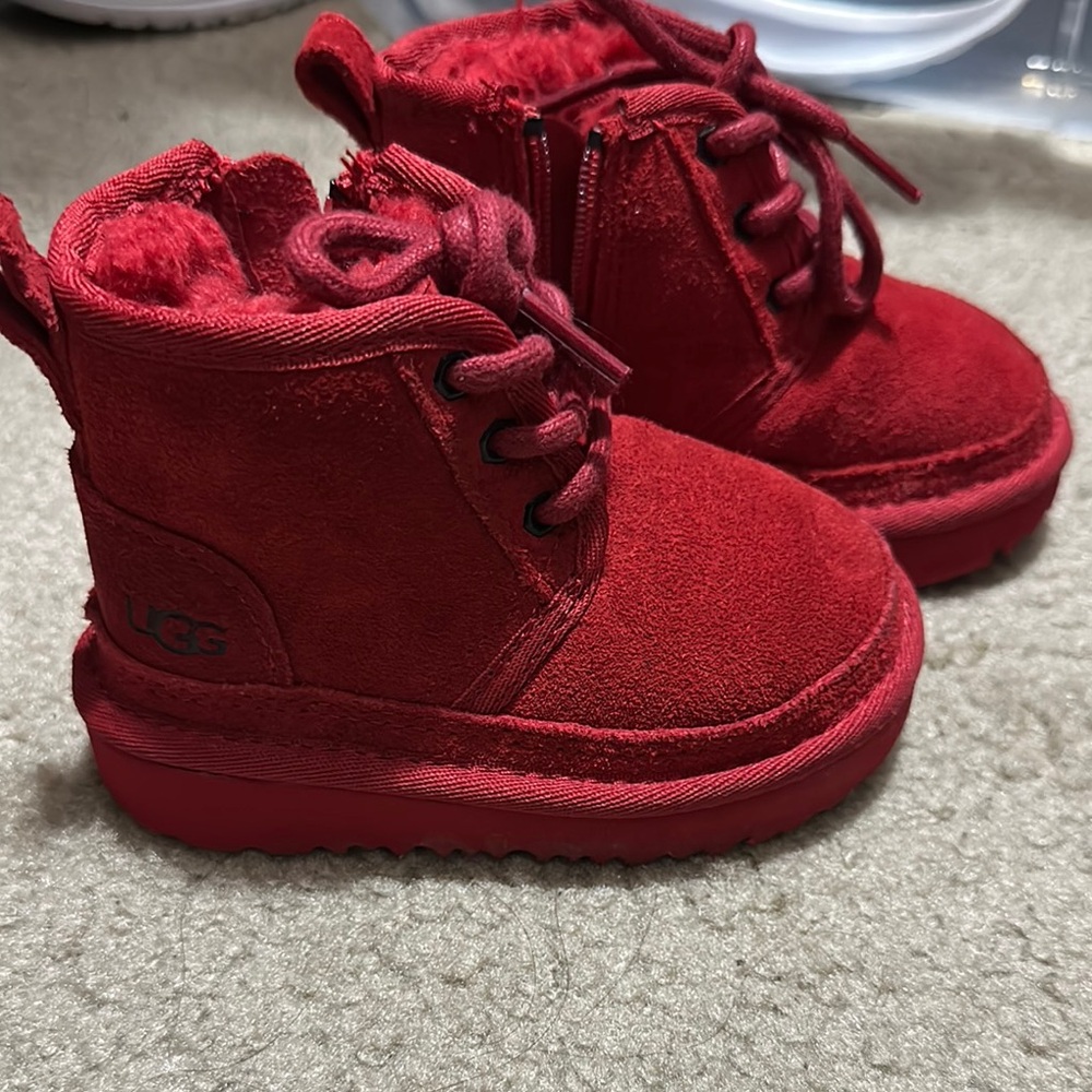 UGG Red Suede Ankle Boots